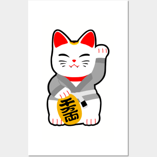 Jiu jitsu maneki neko bjj white belt Posters and Art